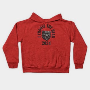 I choose the bear 2024 // Retro Style Design Kids Hoodie